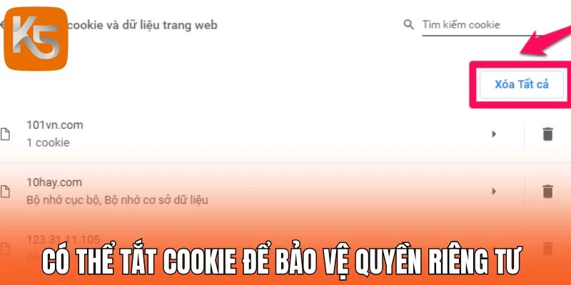 Có thể tắt cookie để bảo vệ quyền riêng tư