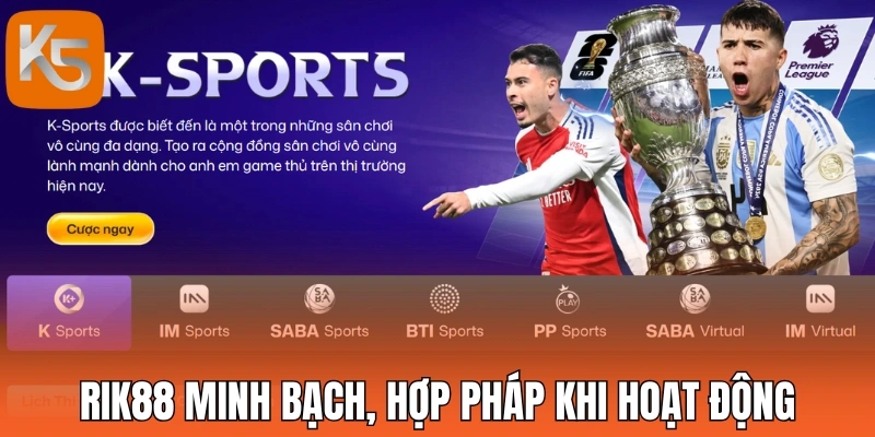 Rik88 minh bạch, hợp pháp khi hoạt động