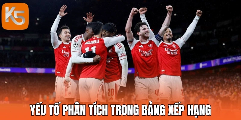 Yếu tố phân tích trong bảng xếp hạng